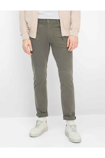 BRAX Five Pocket Baumwoll Hose Chuck olive gemustert Modern Fit
