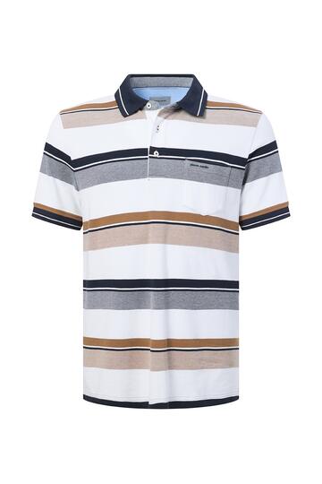 PIERRE CARDIN Polo-Shirt otter gestreift