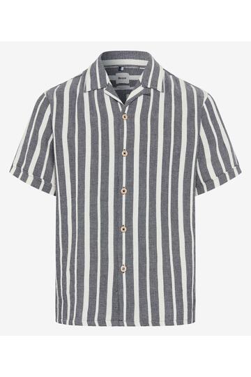 BRAX Streifen Hemd Leo navy gestreift Modern Fit Kurzarm