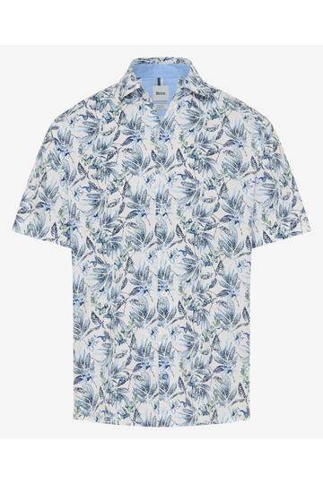 BRAX Hemd Hardy herb gebl�mt Modern Fit Kurzarm