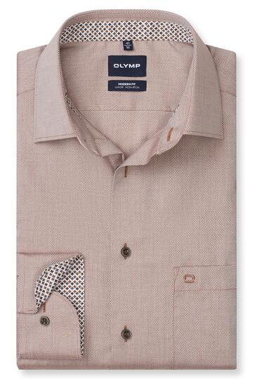 OLYMP Hemd Luxor nougat Modern Fit Langarm