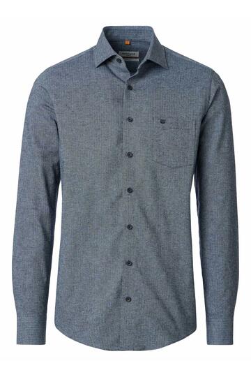 REDMOND Flanell Hemd blau Casual Fit Langarm