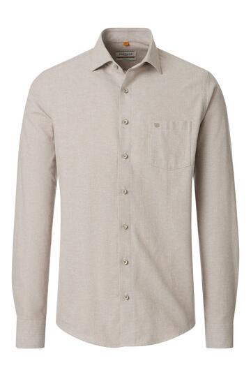 REDMOND Flanell Hemd beige Casual Fit Langarm
