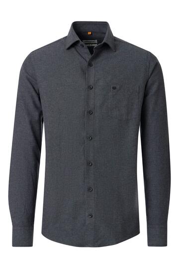 REDMOND Flanell Hemd schwarz Casual Fit Langarm
