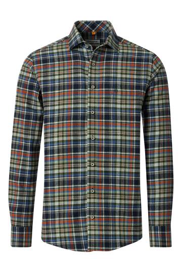 REDMOND Flanell Hemd gr�n kariert Casual Fit Langarm