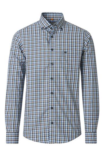 REDMOND Karo Hemd blau kariert Casual Fit