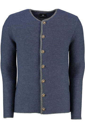 HAMMERSCHMID Strickjacke Simon blau/grau einfarbig