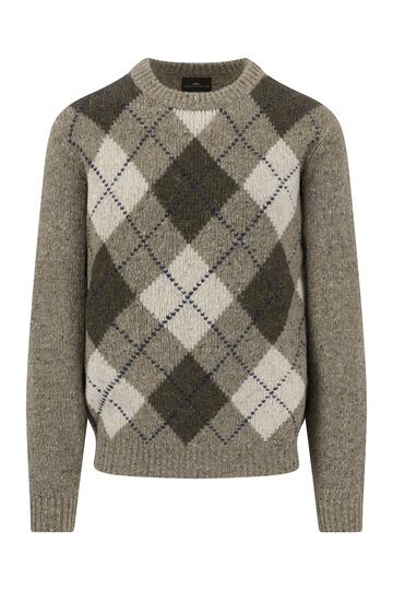 FYNCH HATTON Rundhals Pullover clay gemustert Casual Fit