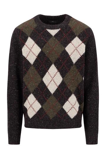 FYNCH HATTON Rundhals Pullover soil gemustert Casual Fit