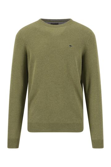 FYNCH HATTON Cashmere Rundhals Pullover moss Casual Fit
