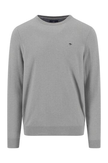 FYNCH HATTON Cashmere Rundhals Pullover silver Casual Fit