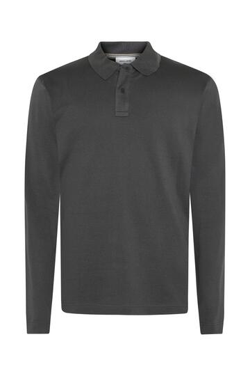 PIERRE CARDIN Langarm Polo-Shirt asphalt