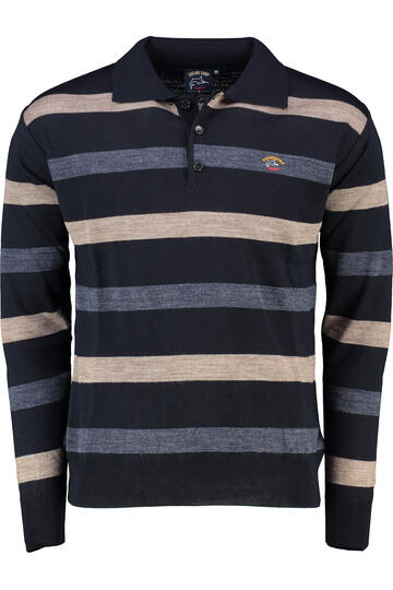 DAVID WILYMS Polo Strickpullover navy gestreift