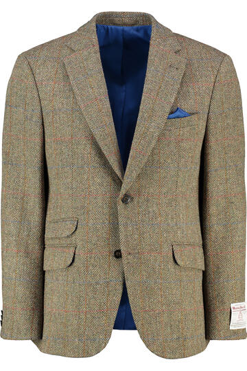WELLINGTON OF BILMORE Harris Tweed Sakko London light green kariert