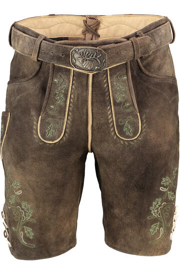 SPIETH & WENSKY Leder Shorts Klamml mousse einfarbig
