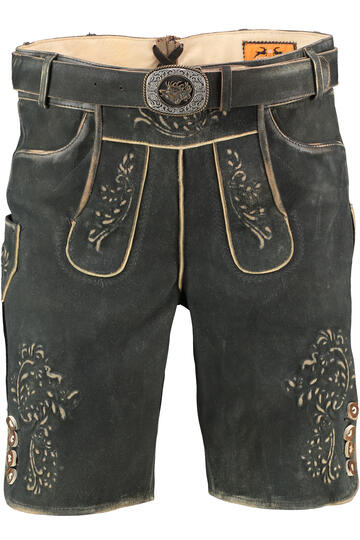 MADDOX Leder Shorts Arnolf erde einfarbig