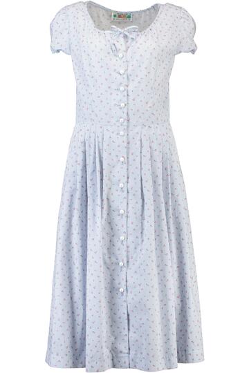 BERWIN Kleid hellblau gestreift mit kleinem Steubl�mchen Dessin