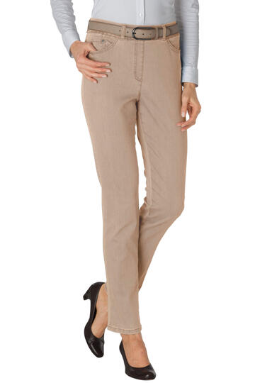 RAPHAELA BY BRAX Bequem Jeans Lavina beige Slim Fit in Schlupform mit Rei�verschluss-Optik