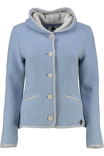STAPF Strickjacke Malwine hellblau hochwertiger Linksstrick Made in �sterreich