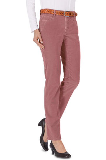 BRAX Velvet-Hose Carola altrosa Feminine Fit in Struktursamt- Optik