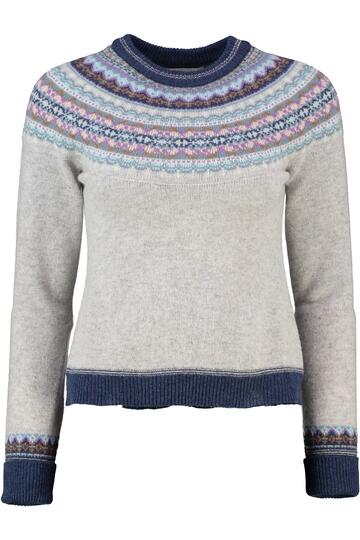 ERIBE Pullover grau  im Fair-Isle-Strickmuster