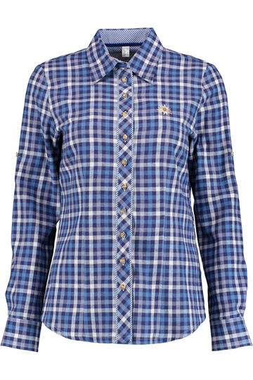 OS TRACHTEN Flanell-Bluse blau  in Natur-Qualit�t