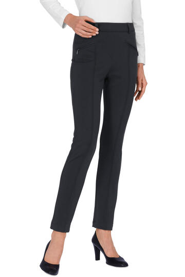 RAPHAELA BY BRAX Thermo-Jersey-Hose Lillyth schwarz mit warmer Fleece-Innenseite