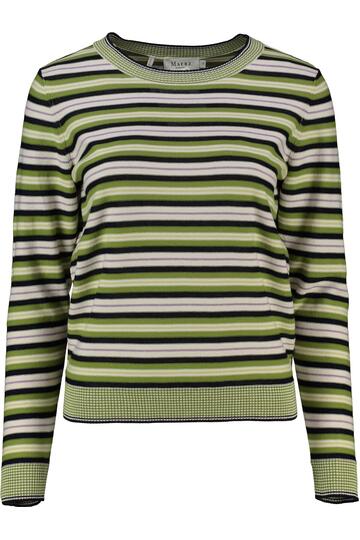 MAERZ Pullover lemon gestreift im feinen Linksstrick