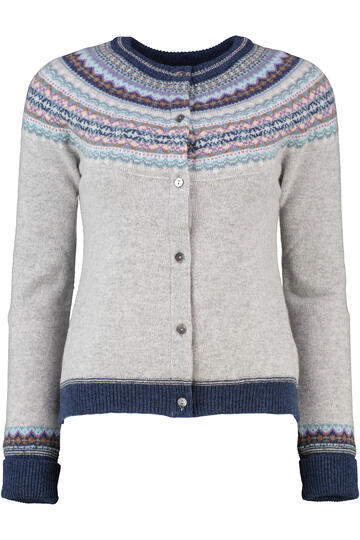 ERIBE Strickjacke grau  im Fair-Isle Strickmuster