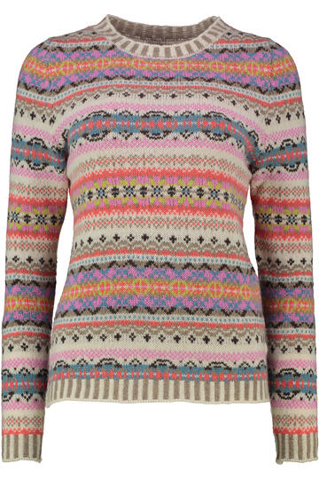 ERIBE Pullover coral  im Fair-Isle Strickmuster