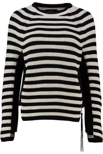OUI Pullover RUBI schwarz Baumwolle mit Rei�verschluss