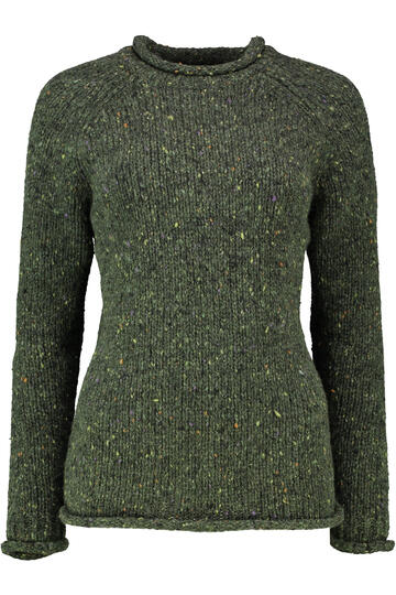 ARAN Pullover oliv im typischen Irland Aran Strick