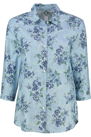 HAMMERSCHMID Bluse Helma blau gebl�mt in Natur-Qualit�t