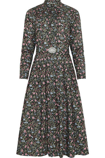 BERWIN Kleid olivgr�n gebl�mt