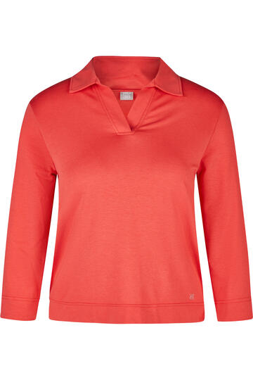 RABE Shirt koralle 3/4-Arm mit Polokragen