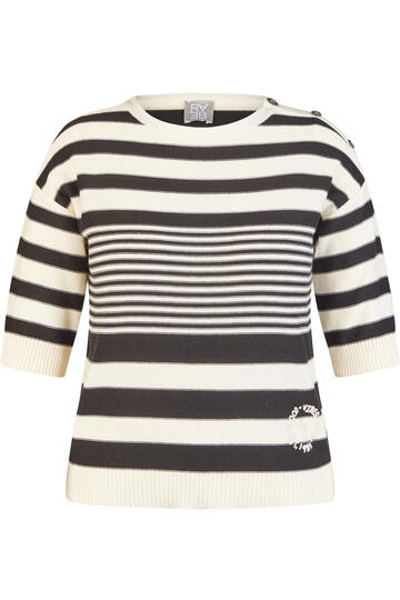 RABE Pullover alabaster gestreift Kurzarm