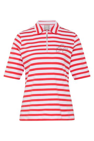 RABE Polo-Shirt koralle gestreift in Jersey-Qualit�t