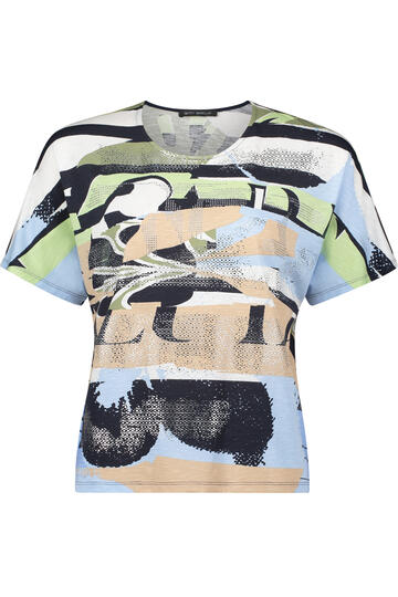 BETTY BARCLAY Shirt blue/beige gemustert
