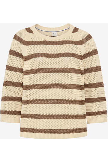 BRAX Pullover Nala mocha brown gestreift 3/4-Arm