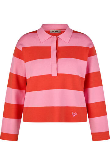 LECOMTE Pullover rosa gestreift