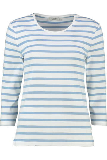 MAERZ Shirt endless sky- hellblau gestreift in softer Baumwoll-Mixqualit�t