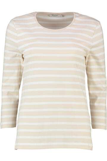 MAERZ Shirt french oak-beige gestreift in softer Baumwoll-Mixqualit�t