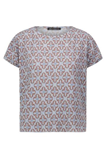 BETTY BARCLAY Shirt blue/brown gemustert