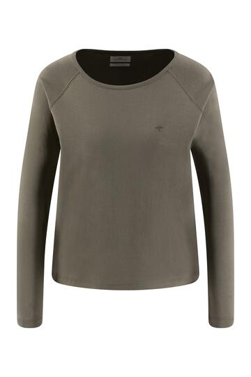FYNCH HATTON Sweatshirt dusty green gestreift