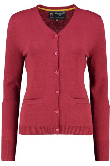 WELLINGTON OF BILMORE Lambswool-Strickjacke Mara red dhalia