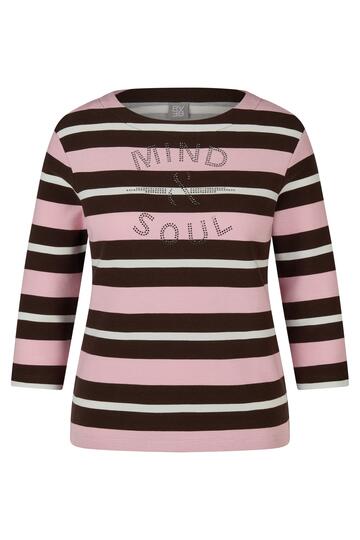 RABE Shirt mokka gestreift 3/4-Arm