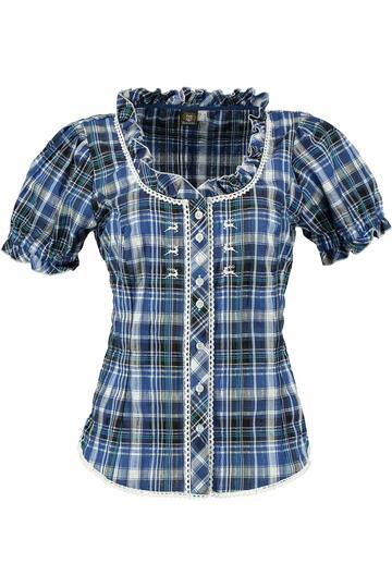 OS TRACHTE blau karierte Bluse
