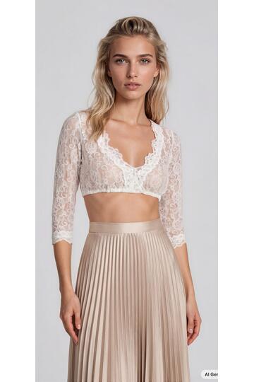 KR�GER MADL Dirndlbluse ecru 3/4-Arm Cassandra