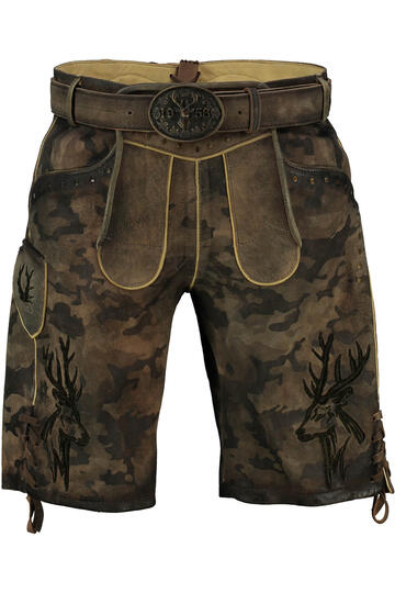 KR�GER BUAM Lederhose braun Camouflage