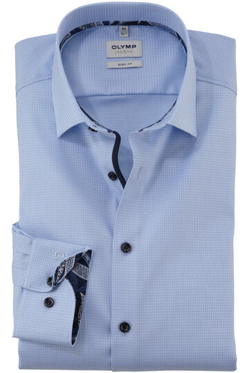 OLYMP Business Hemd LEVEL 5 FIVE hellblau Body Fit Langarm